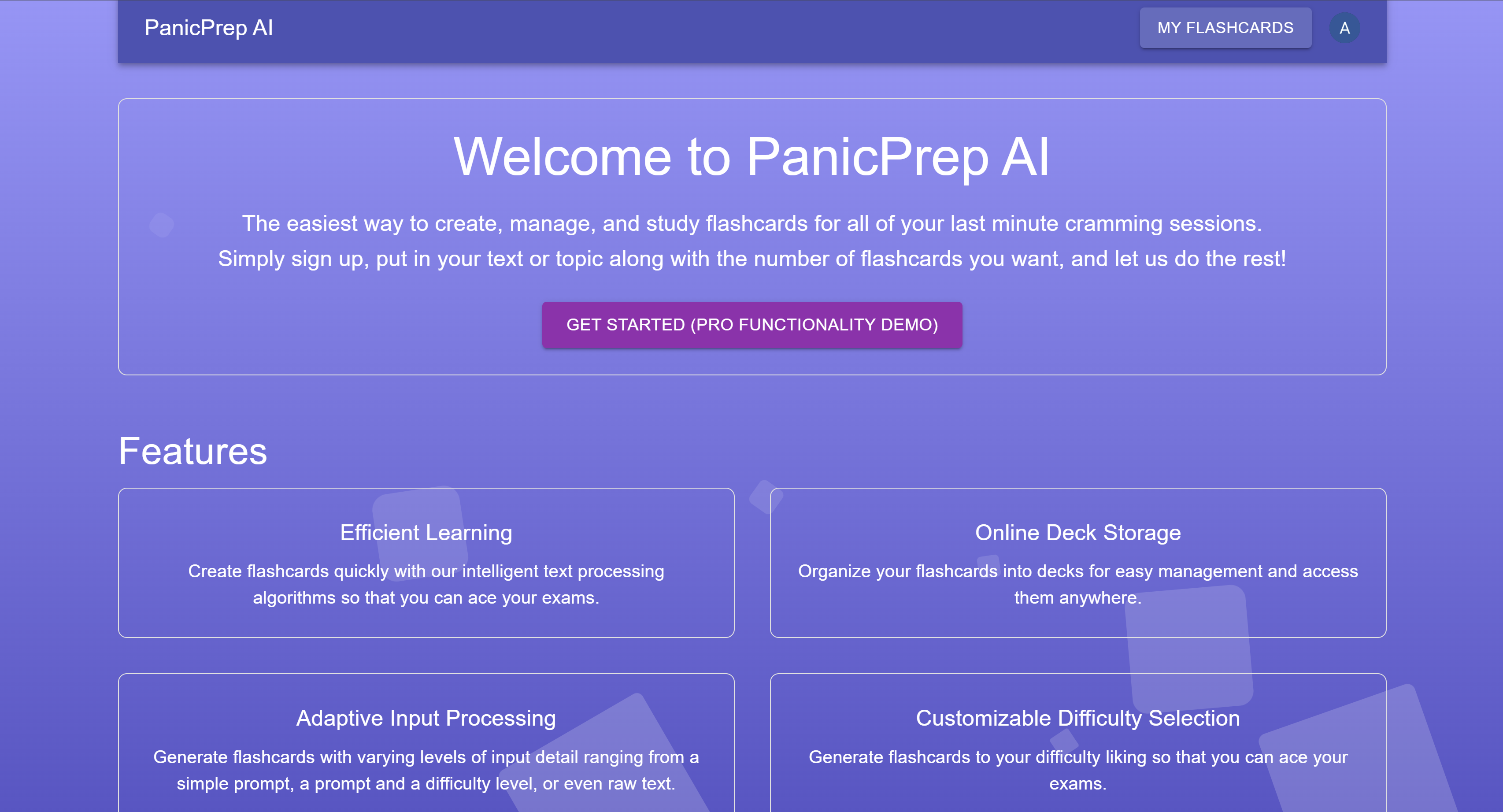 PanicPrep AI demo